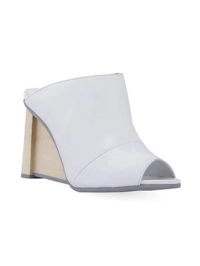 Studio Chofakian Wedge Mules - White In White