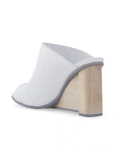 Studio Chofakian Wedge Mules - White In White