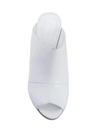 Studio Chofakian Wedge Mules - White In White