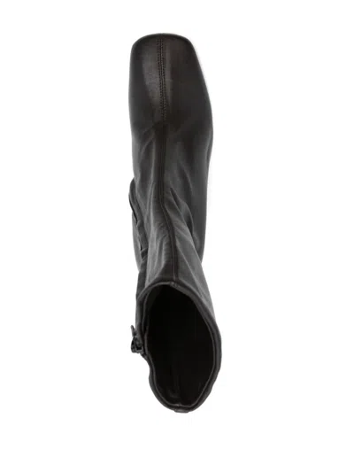 Dries Van Noten Leather Wedge Ankle Boots Shoes In Brown