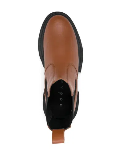Hogan H674 Chelsea Boots In Brown