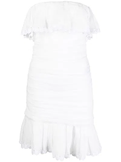Isabel Marant Mini Dress With Off-shoulder Ruched Detailing In White
