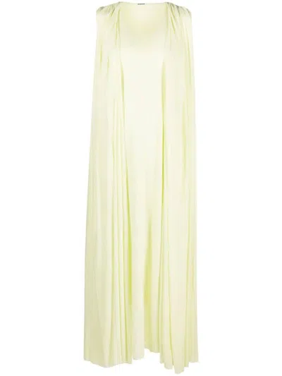 Jil Sander Draped Layered Maxi Dress In Yellow