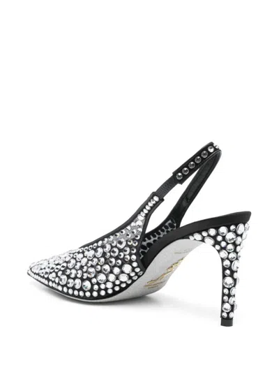 René Caovilla Rene Caovilla Gilda 80 Crystal Slingback In Black