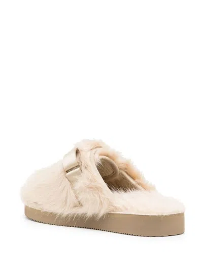 Suicoke Faux Fux Slides In Beige