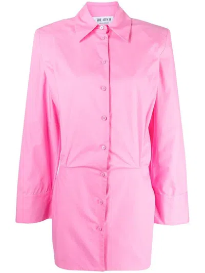 Attico Margot Mini Shirt Dress In Purple