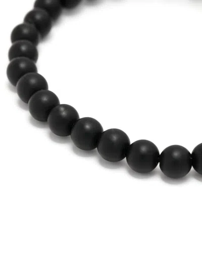 Alexander Mcqueen Skull Pearl Bracelet In Black