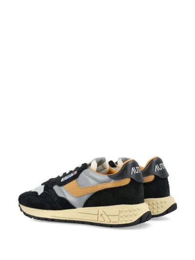 Autry Low Sneaker With Contrast Stitching And Mesh Panels