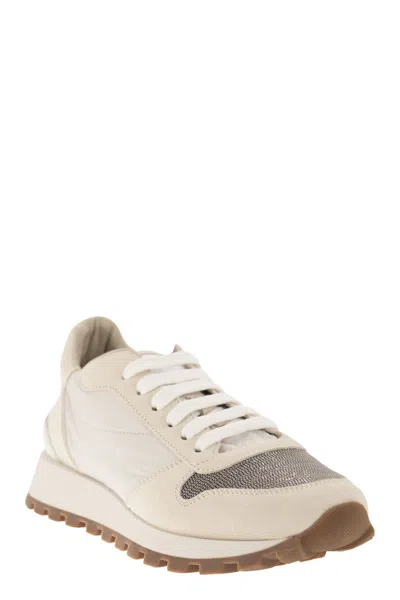 Brunello Cucinelli Women's Color-block Panelled Leather Sneakers In White