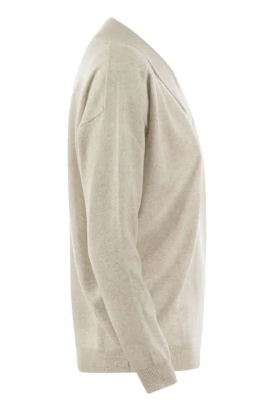 Brunello Cucinelli Women's Cashmere Sweater With Shiny Neckline