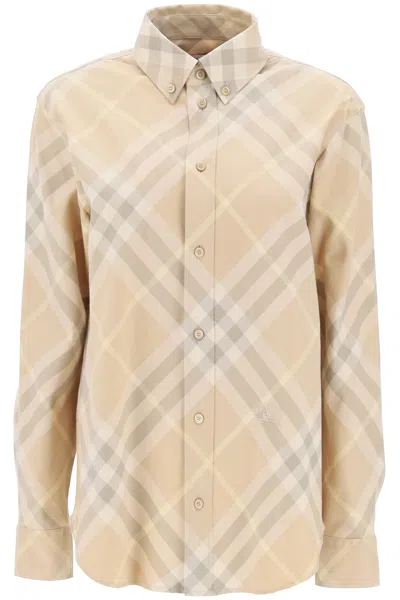Burberry Button Down Shirt With Check Pattern
