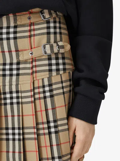 Burberry Vintage Check Wool Kilt In Multi