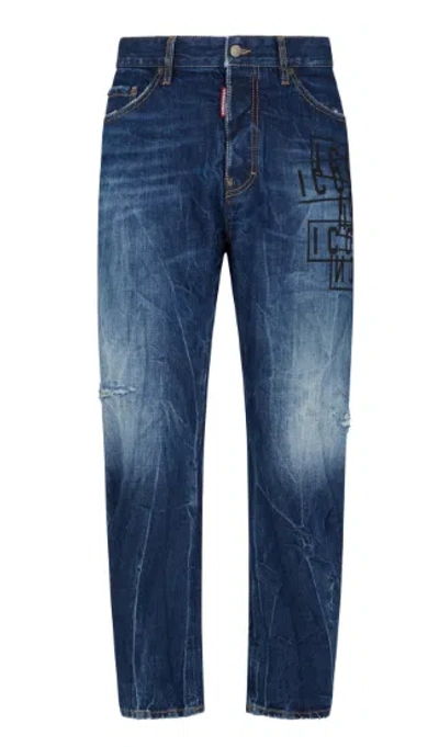 Dsquared2 Icon-print High-rise Straight-leg Jeans