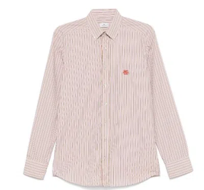 Etro Striped Cotton Shirt With Logo