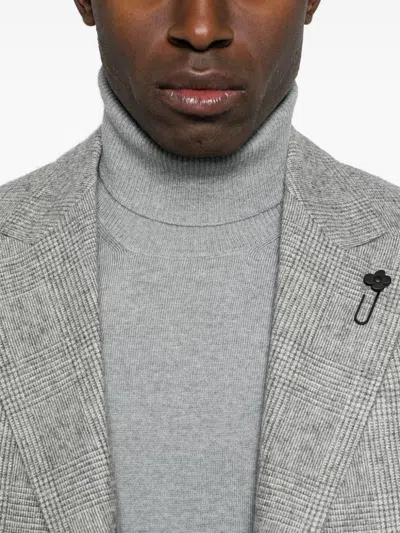 Fay Turtleneck In Grey Shaved Wool Knit
