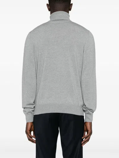 Fay Turtleneck In Grey Shaved Wool Knit