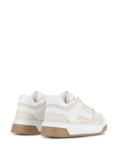 Hogan White Calf Leather Panelled Sneakers