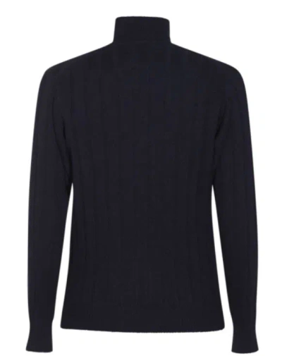 Lardini Midnight Blue Wool Roll Neck