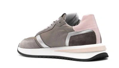 Philippe Model Paris Stone Grey Suede Panel Sneakers