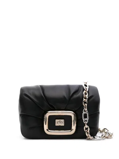 Roger Vivier Viv Choc Flap Leather Shoulder Bag
