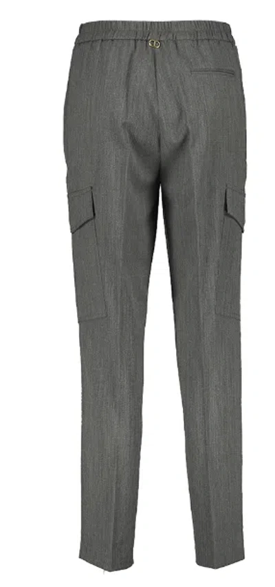 Twinset Twin-set Anthracite Grey Mélange Cargo Trousers