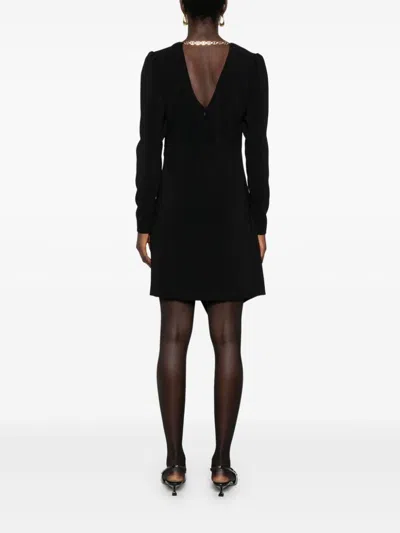 Twinset Twin-set Black Crepe V-neck Dress