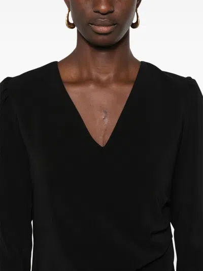 Twinset Twin-set Black Crepe V-neck Dress