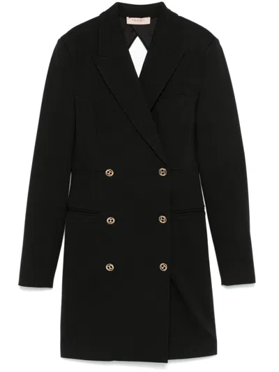 Twinset Twin-set Black Double-breasted Thigh-length Coat