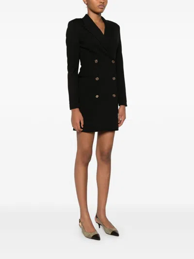 Twinset Twin-set Black Double-breasted Thigh-length Coat