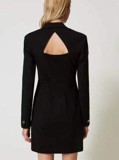 Twinset Twin-set Black Double-breasted Thigh-length Coat