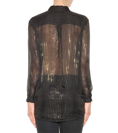 Shop Kate Moss For Equipment Striped Silk Shirt In Black
