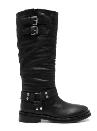 Twinset Twin-set Knee-high Black Leather Boots