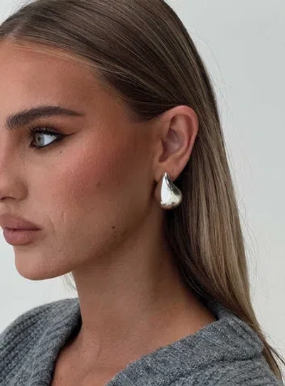 Princess Polly Dazzling Teardrop Earrings In Silver