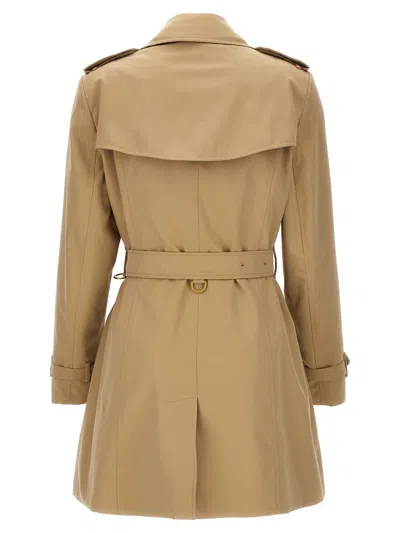 Burberry Cotton Gabardine Trench Coat In Beige
