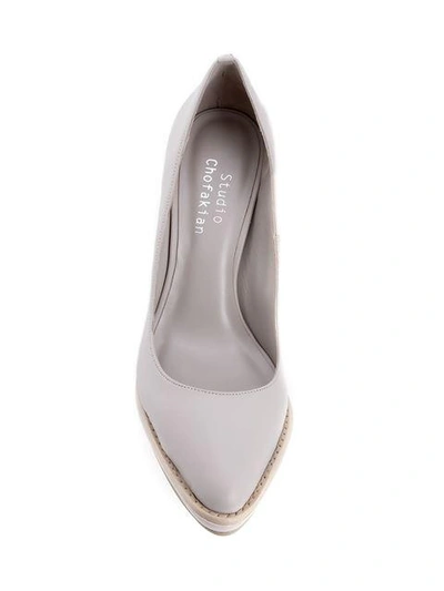 Studio Chofakian Leather Pumps In Neutrals