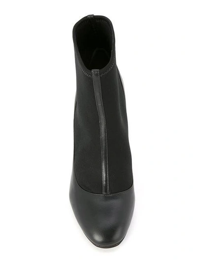 Sarah Chofakian Panelled Boots In Black