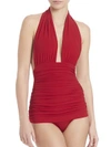 NORMA KAMALI Ruched Halter Swimsuit Top