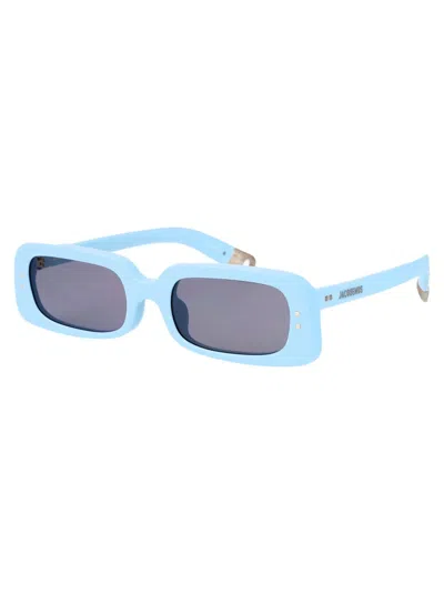 Jacquemus The Azzuro Rectangular Sunglasses In Blue