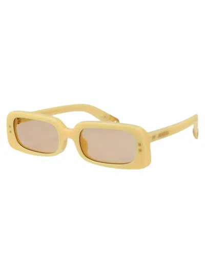 Jacquemus Pear Rectangular Frame Sunglasses In Yellow