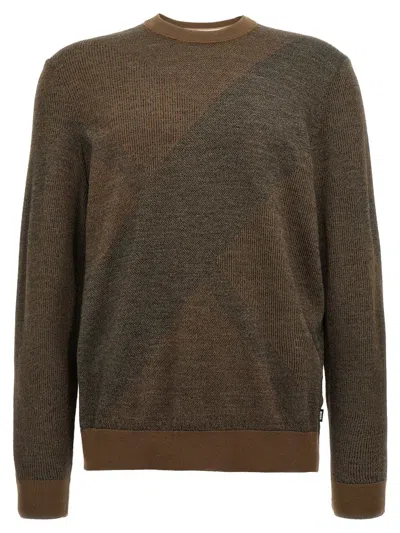 Hugo Boss Brown H Eclaus Sweater In Green