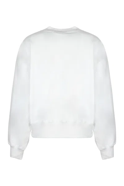 Shop Gucci Cotton Crew-neck Sweatshirt For Women In White