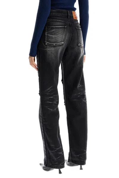 Shop Y/project Versatile Straight Leg Jeans With Removable Panels In Black