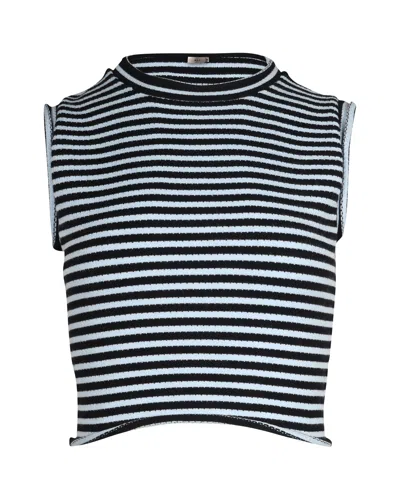 A.L.C A. L.C. DAN STRIPED CROP TOP IN BLUE VISCOSE 
