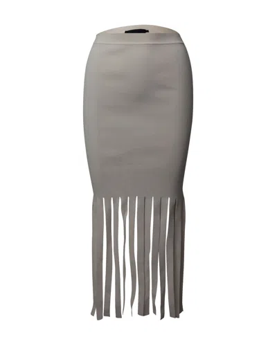 Alexander Wang Fringe Skirt In White Viscose In White