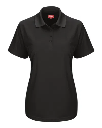 Red Kap Women's Short Sleeve Performance Knit Pocketless Core Polo In Black