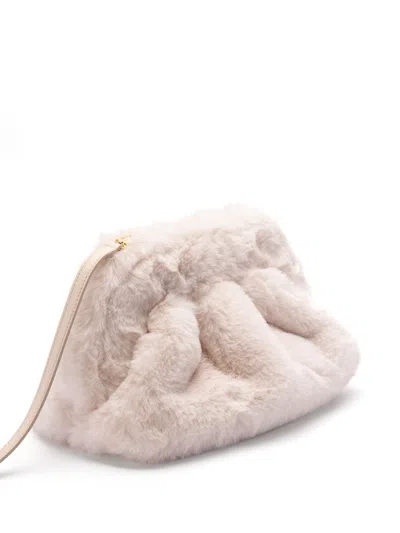 Themoire' `tia Fur` Clutch Bag In White