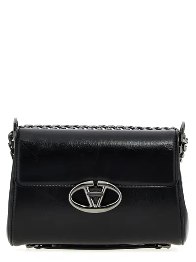 Valentino Small Rectangular Shoulder Bag With Chain Strap In Black
