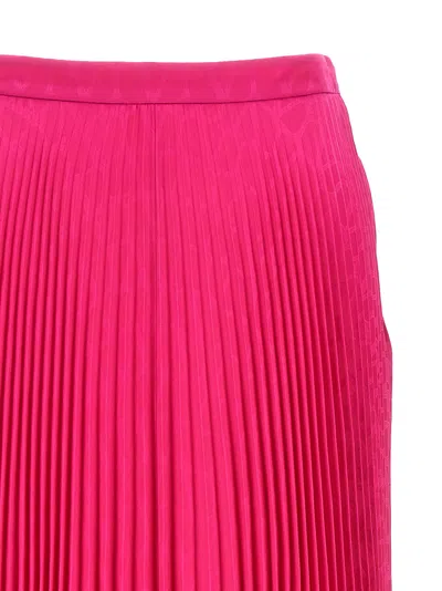 Valentino Garavani Toile Iconographe Pleated Silk Skirt In Red