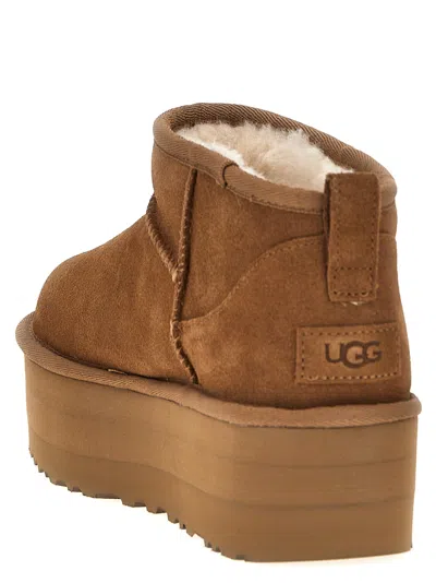 Ugg 'classic Ultra Mini Platform' Ankle Boots In Brown