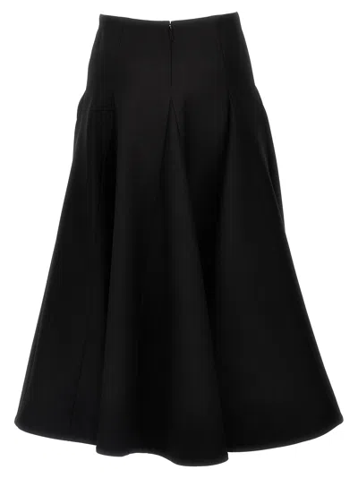 Valentino Crepe Couture Wool-blend Midi Skirt In Black